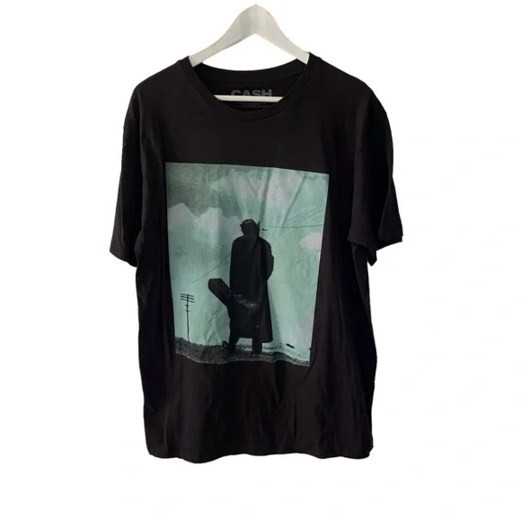 Johnny Cash Band T Shirt Black and Green Cotton Festival Streetwear NEW - Picture 10 of 10